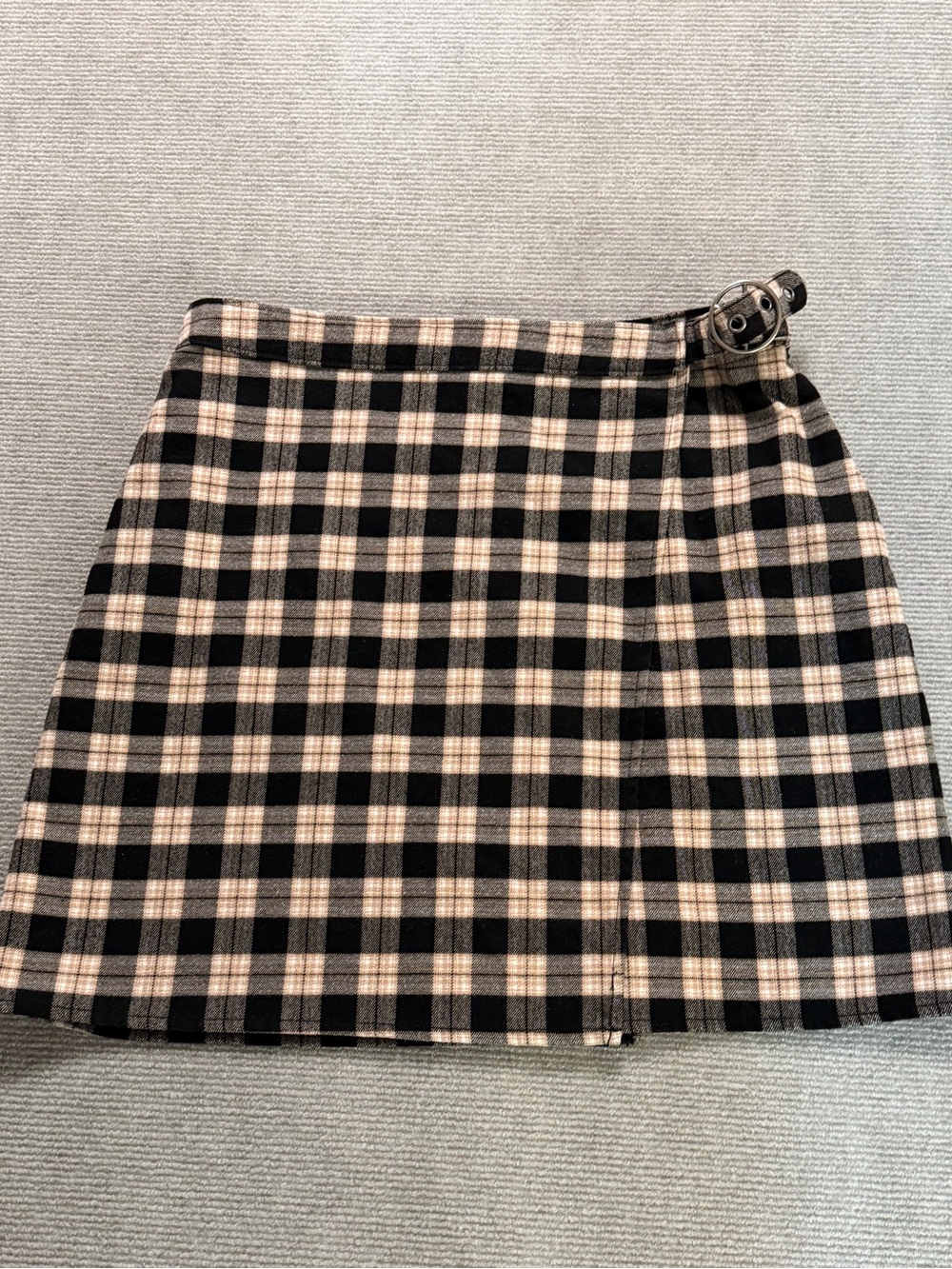 Abercrombie & Fitch Plaid Wrap Mini Skirt Ring Buckle Y2K Preppy Size M